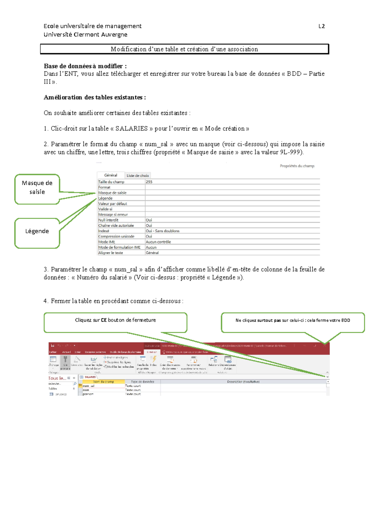 Td Modification Dune Table Et Cr Ation Dune Association Universit
