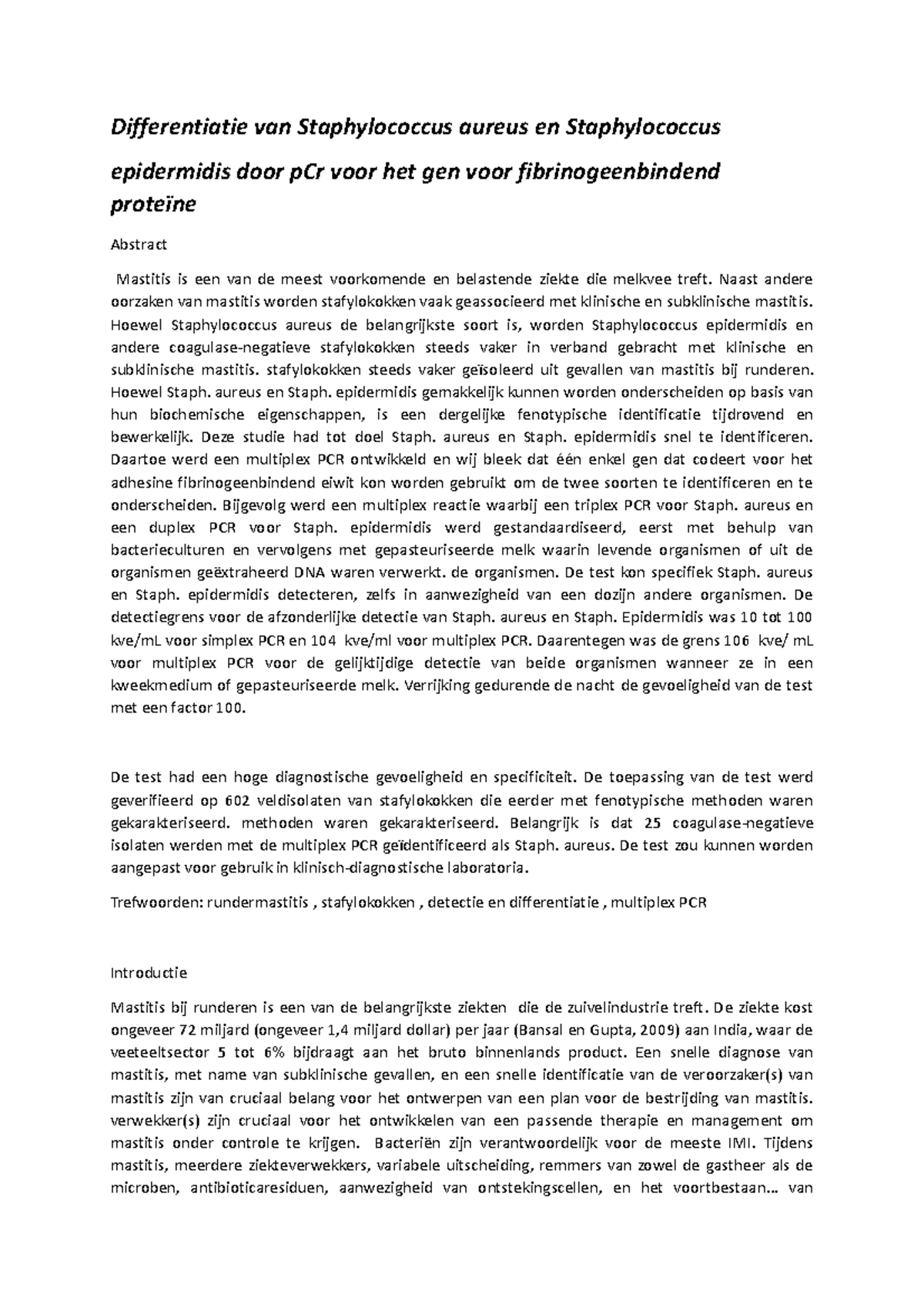 Differentiatie van Staphylococcus aureus en Staphylococcus - Lab ...