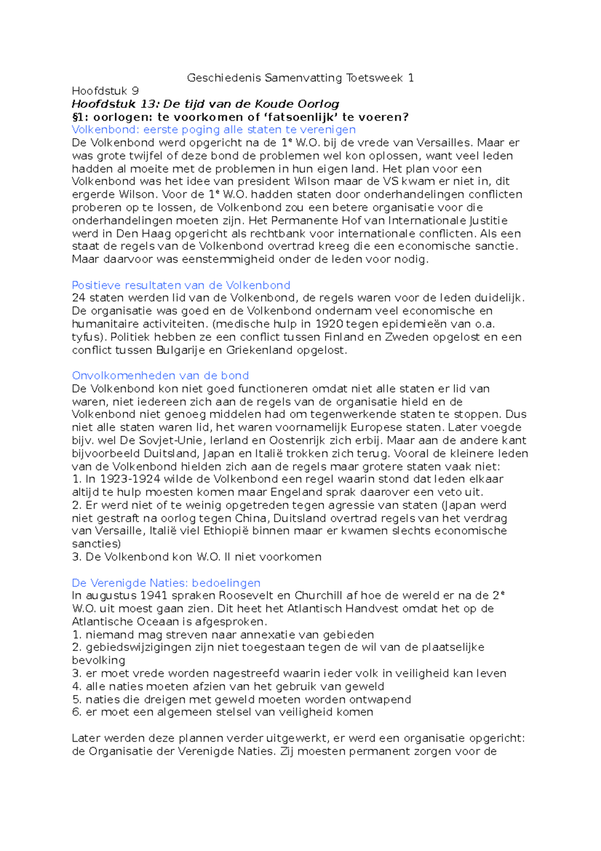 Geschiedenis Samenvatting H9-13 - Geschiedenis Samenvatting Toetsweek 1 ...