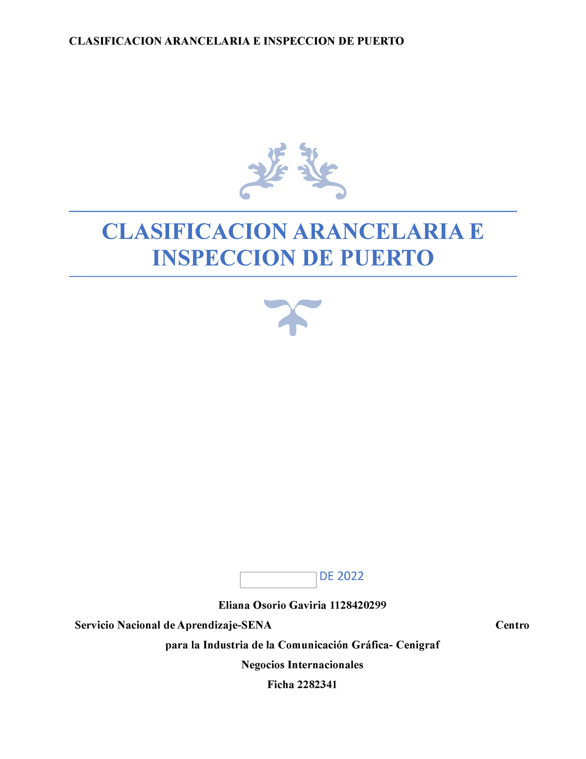 Clasificación Arancelaria E Inspección De Puerto - CLASIFICACION ...