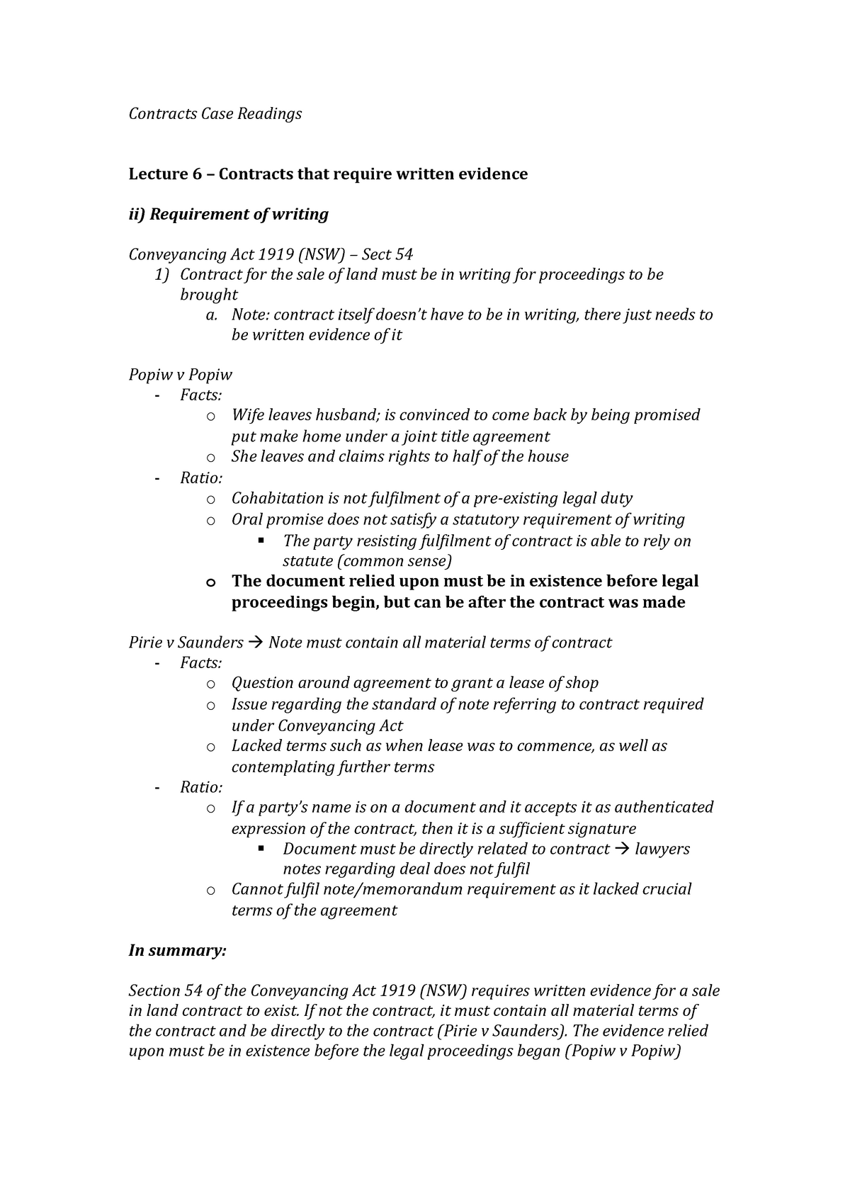 contracts-case-readings-note-contract-itself-have-to-be-in-writing