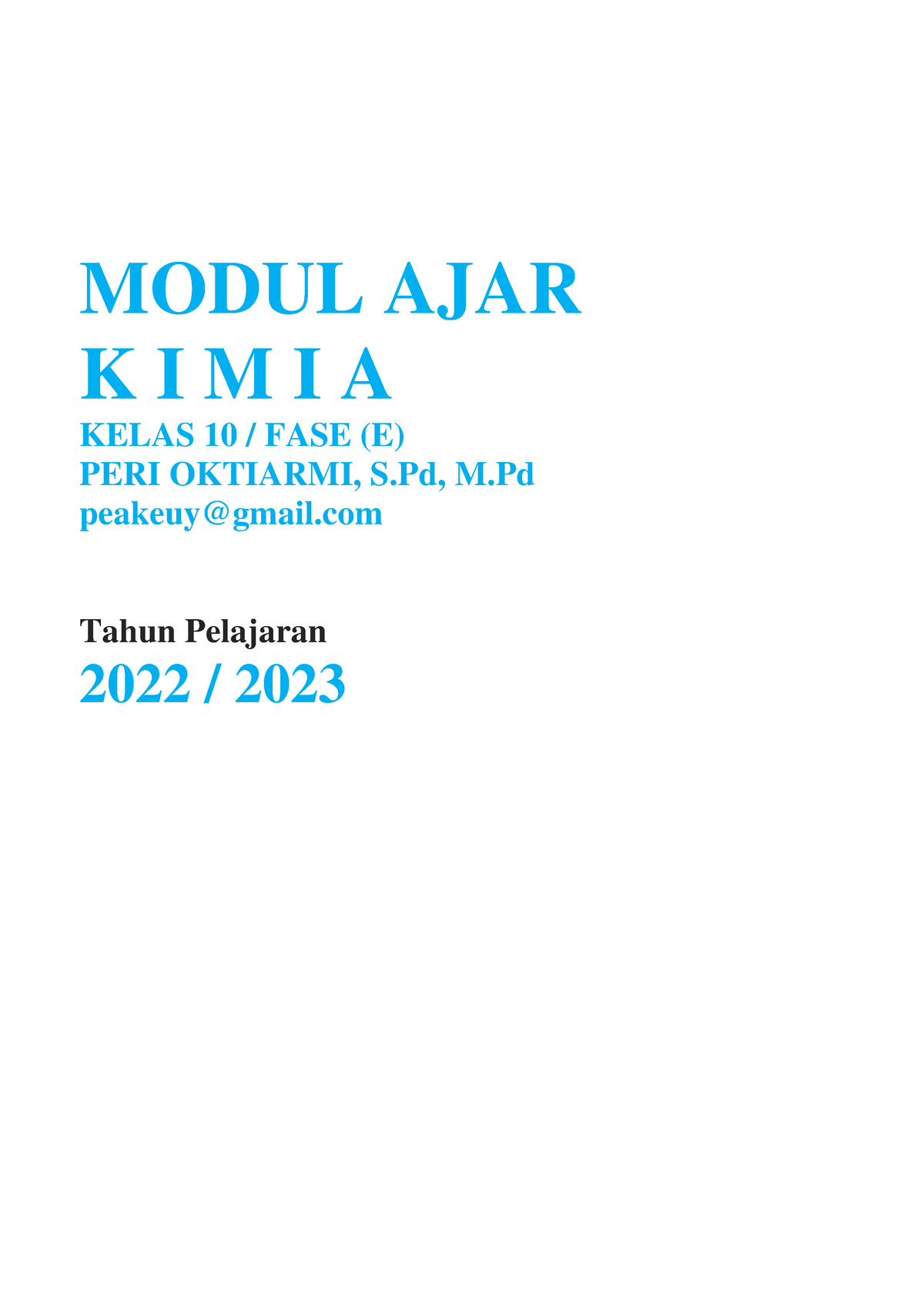 Modul Ajar - Modul Ajar Reguler – Kimia – Fase E | Dokumen PPG Daljab K ...