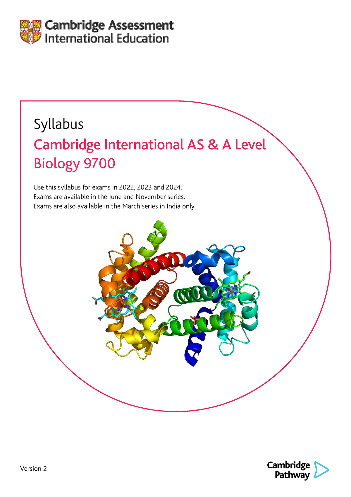 9700 syllabus Version 2 Syllabus Cambridge International AS & A Level