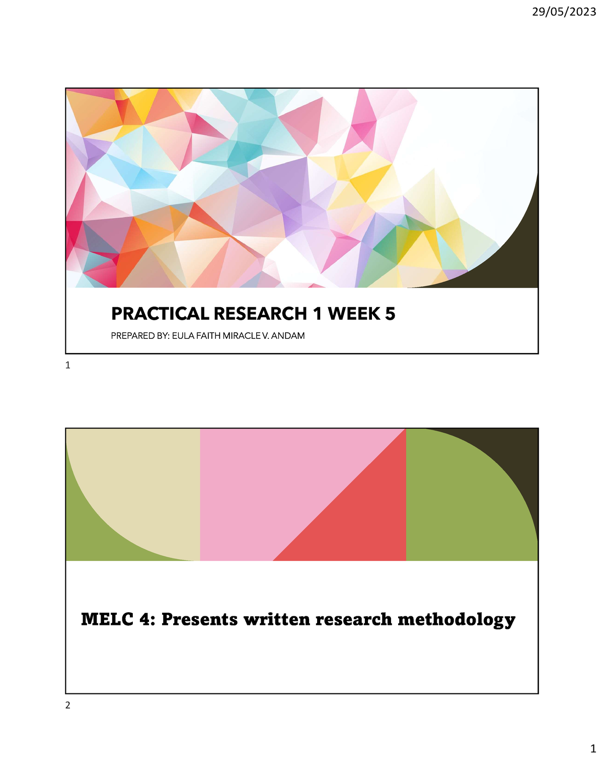 PR1 Q2 Week 5 Research Methodology - PRACTICAL RESEARCH 1 WEEK 5 ...