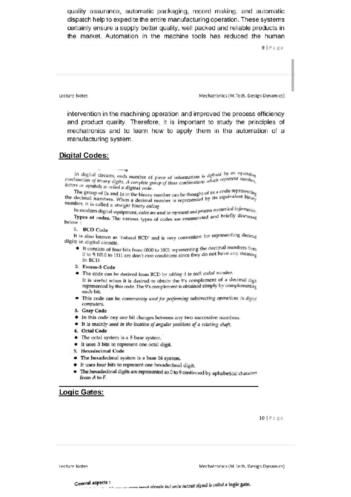 mechatronics case study topics list