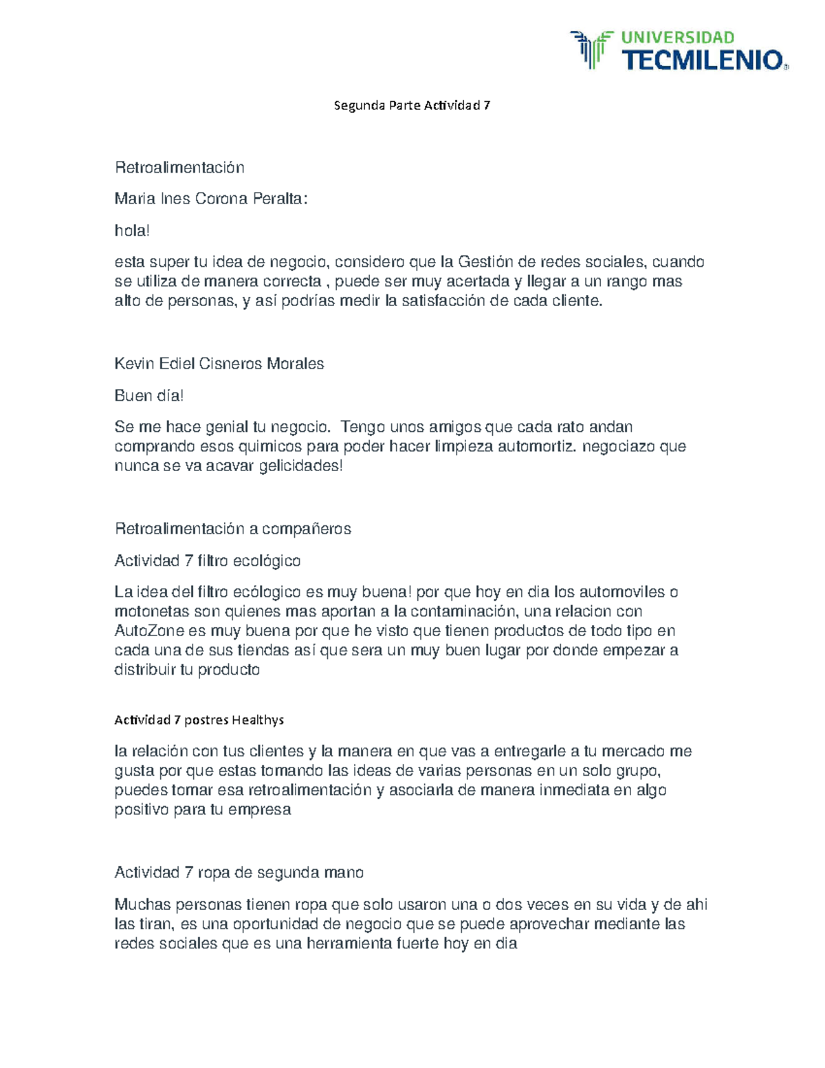 Actividad 7 Ideas para la creación de empresas - Segunda Parte ...