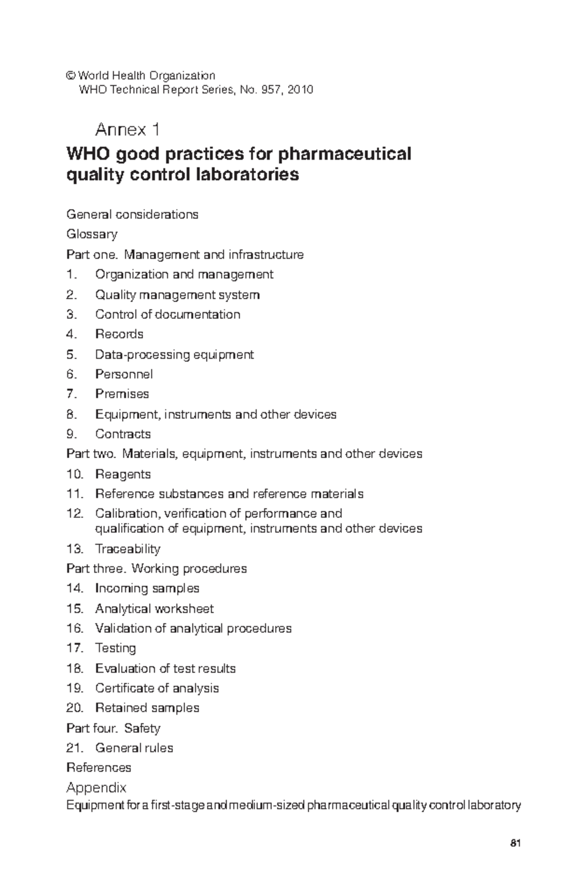 WHO Good Practices for Pharmaceutical Quality Control Laboratories