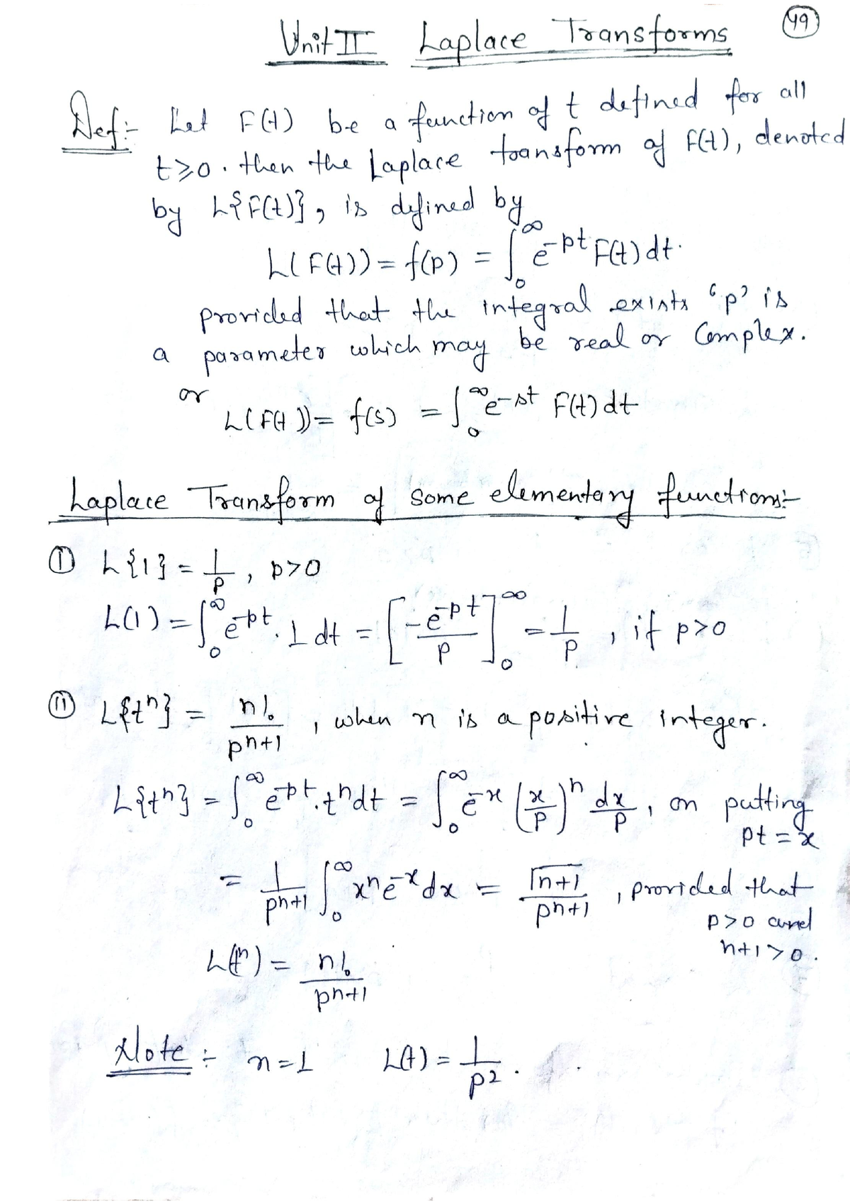 Unit 2 - notes on laplace eq. - B.tech - Studocu