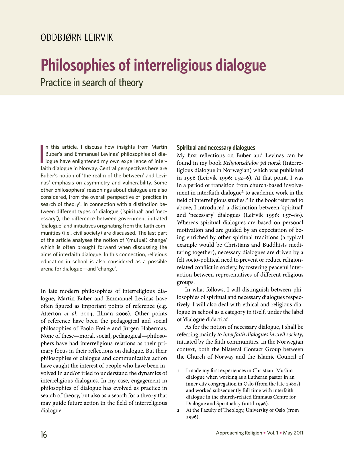 Philosophies Of Interreligious Dialogue - Philosophy - Studocu