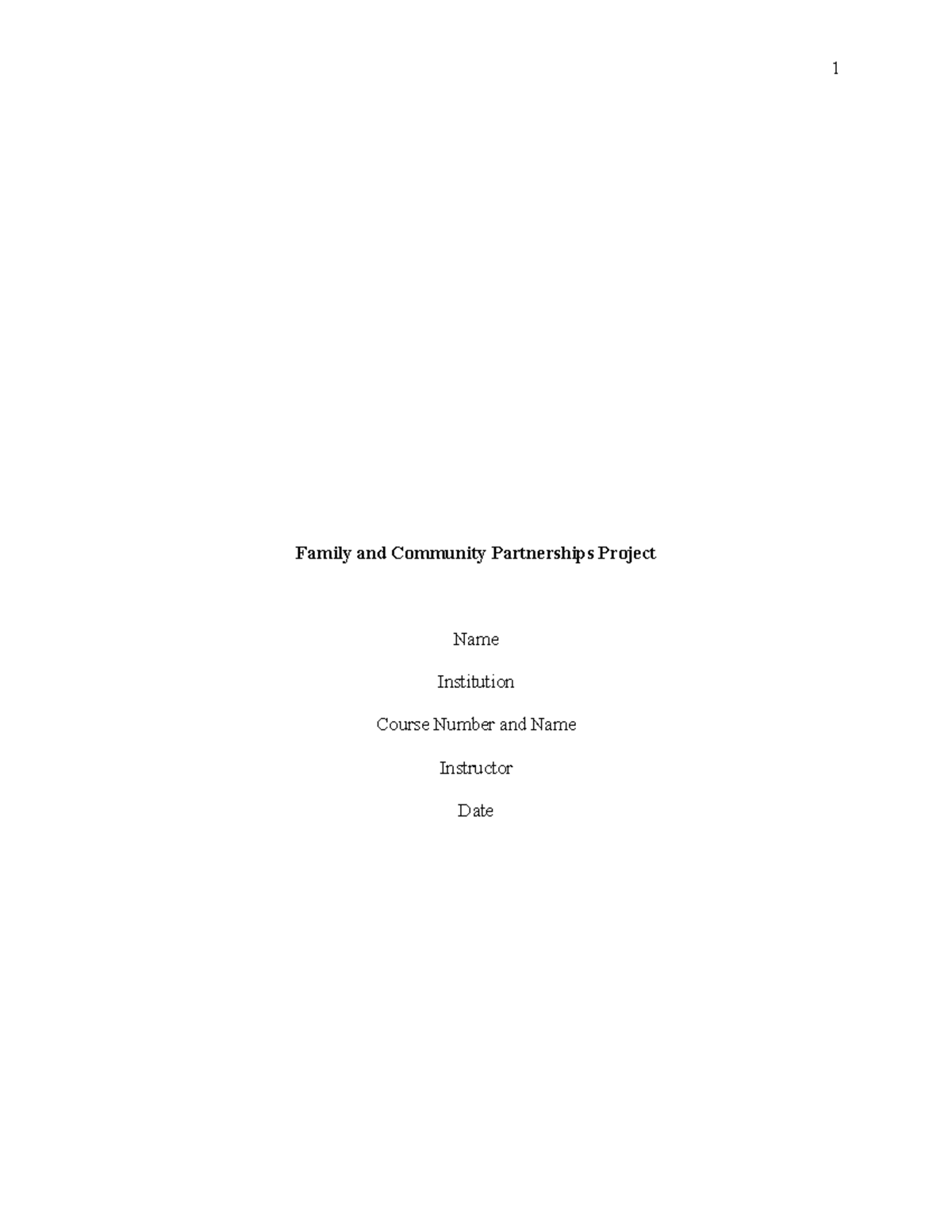 Family and Community Partnerships Project - Copy - Family and Community ...