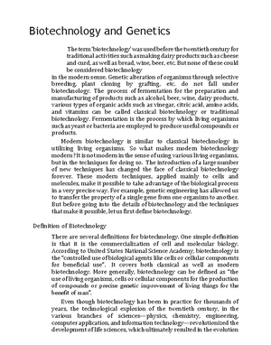Scope and Importance Of Biotechnology - It also tried to solve ...