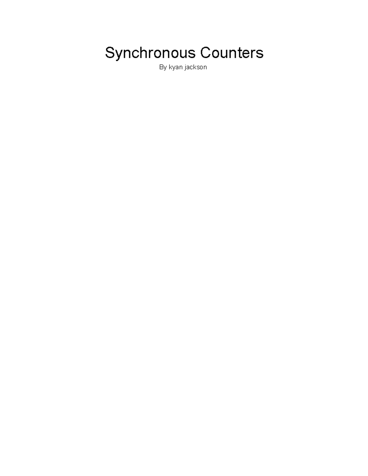Synchronous Counters - lab report - EMT 1250 - Synchronous Counters By ...