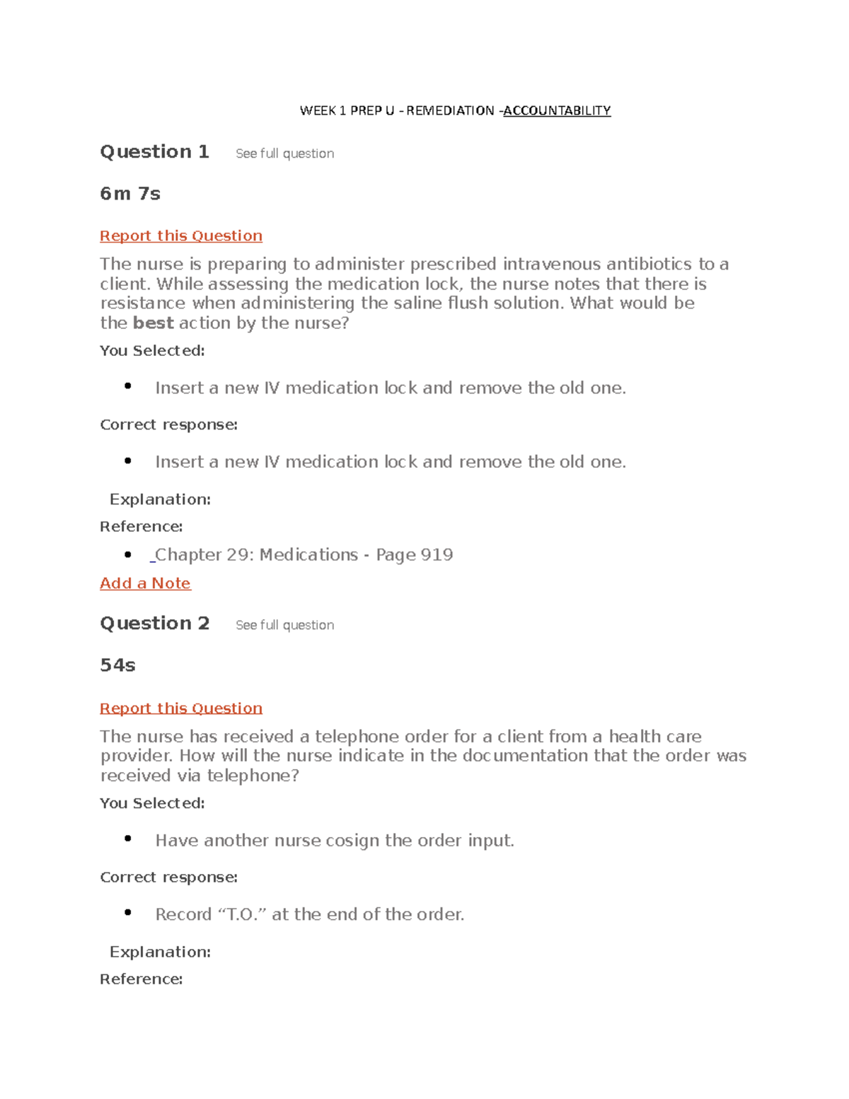 WEEK 1 PREP U Accountability Remediation WEEK 1 PREP U REMEDIATION