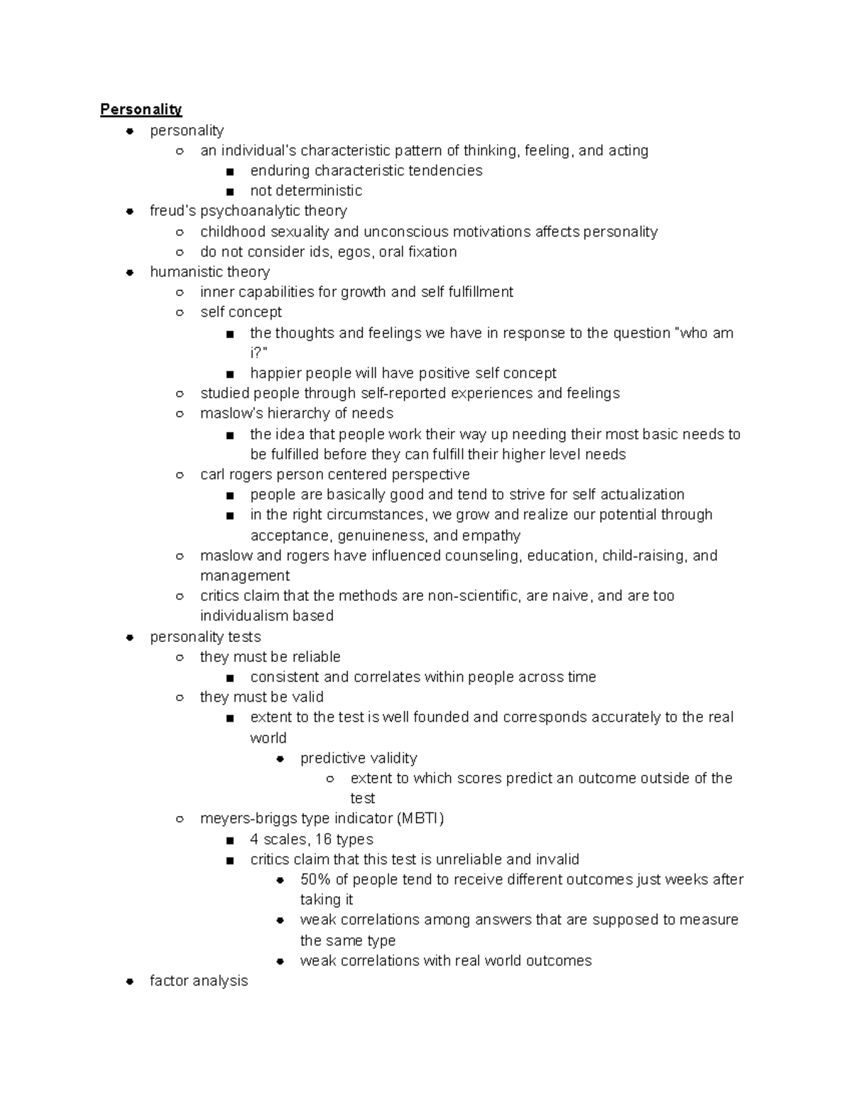 Psych 100B - JUL 11 - notes - Personality personality an individual’s ...