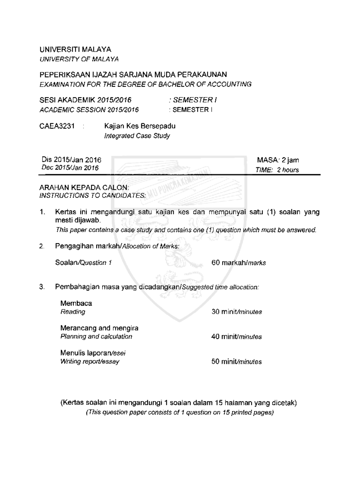 Exam 26 January 2016, questions - Intergrated Case Study - Studocu