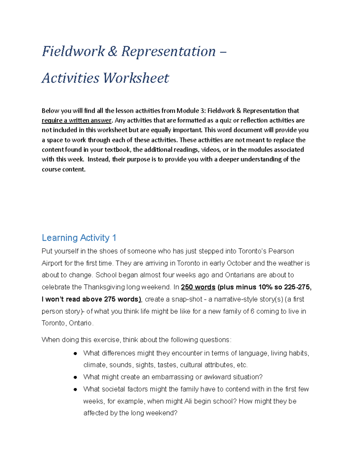 Dang (1) - idk - Fieldwork & Representation – Activities Worksheet ...