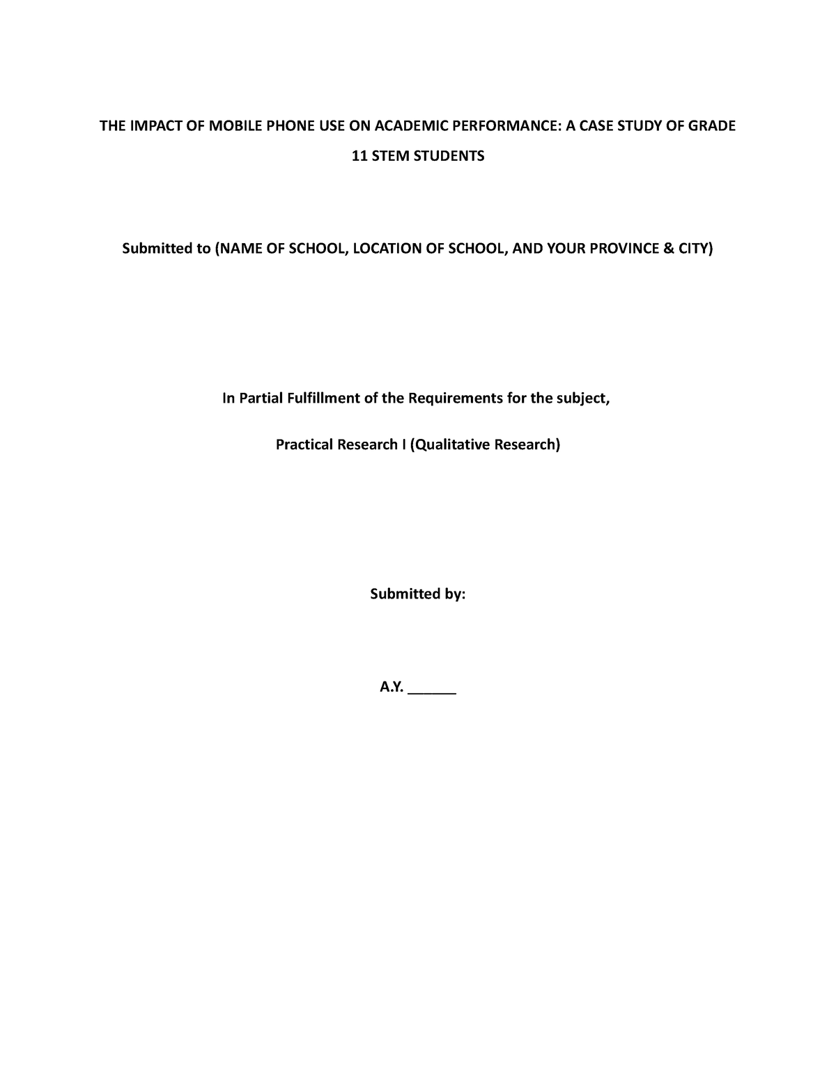 Chapter 1- Mobile Phone - THE IMPACT OF MOBILE PHONE USE ON ACADEMIC ...