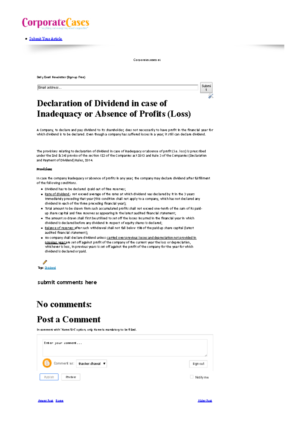 dividend-declaration-norms-submit-your-article-corporatecases-at