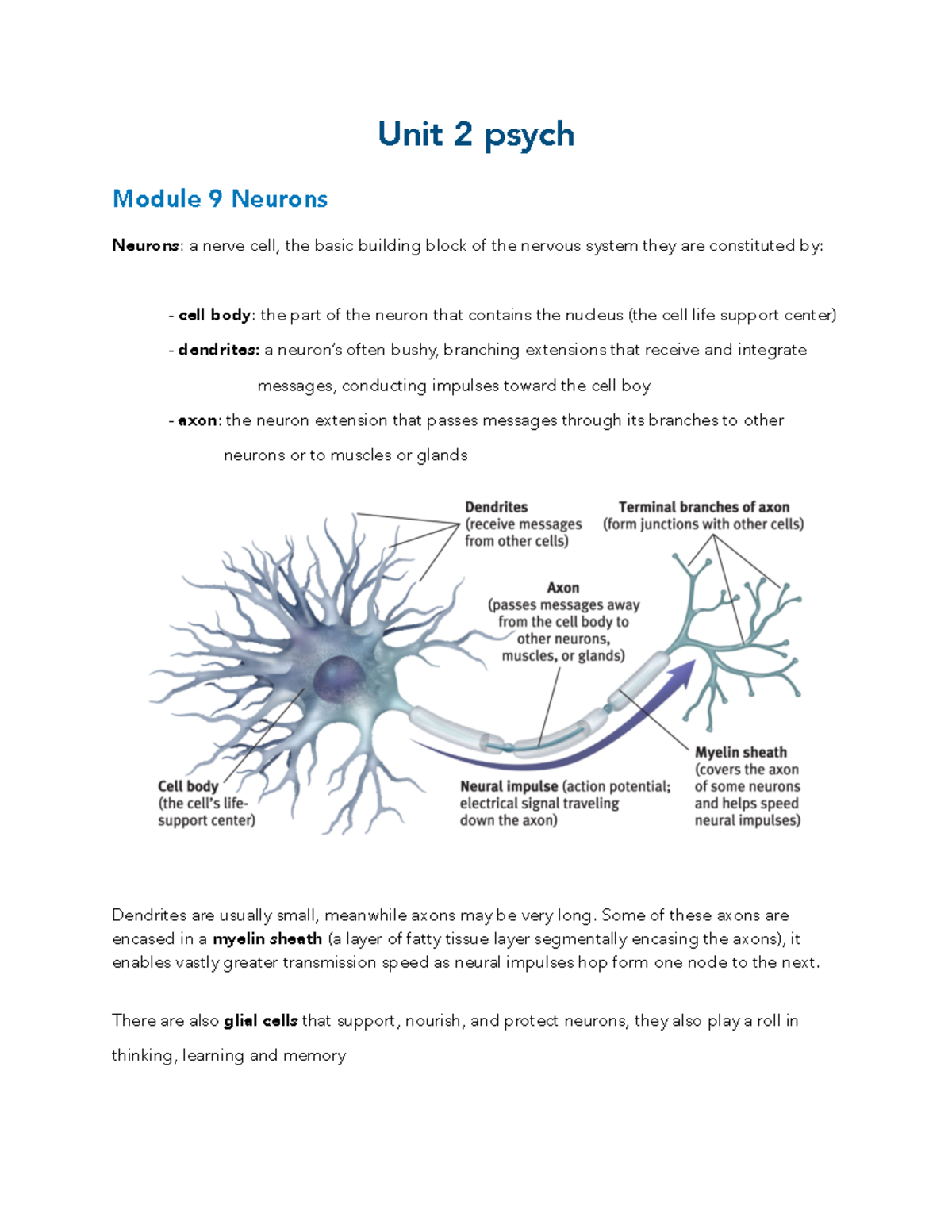 Psych Unit 2 - Lecture Notes 2 - Studocu