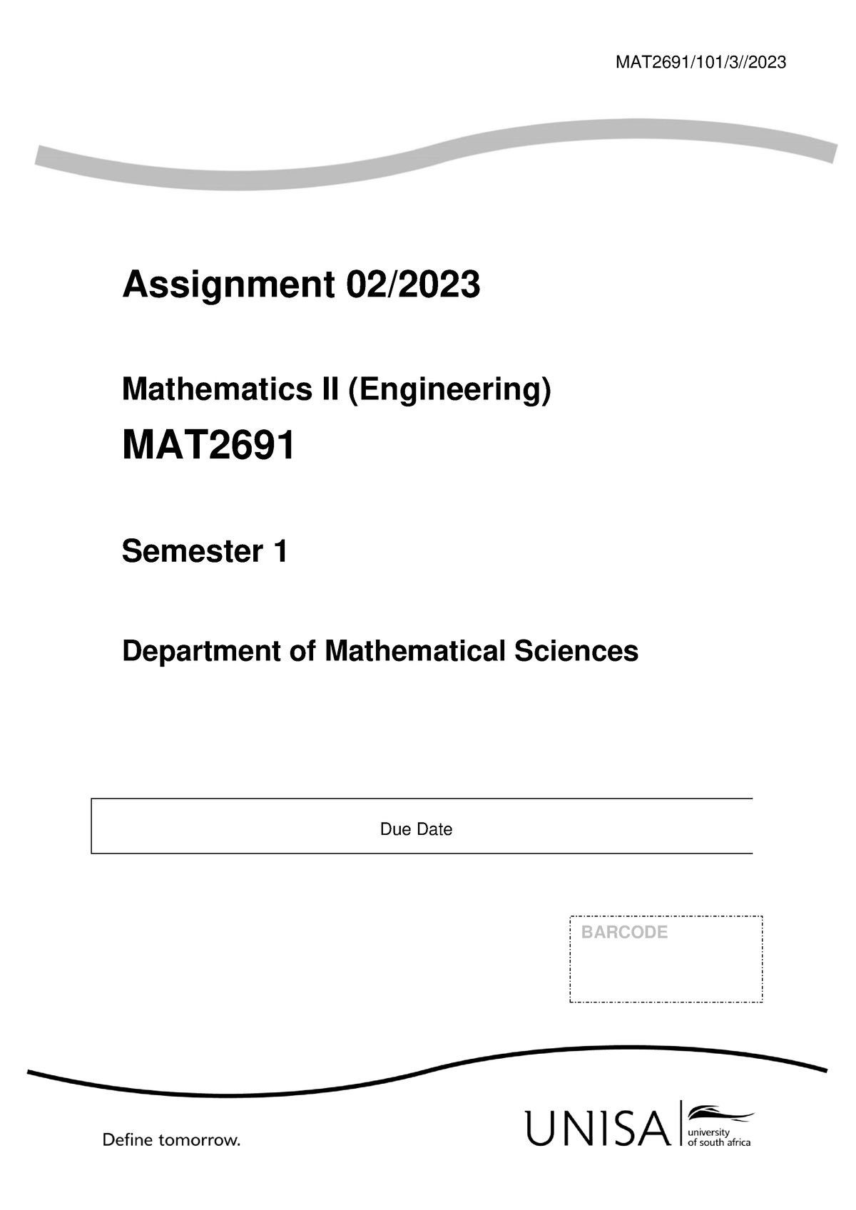 engineering mathematics 2 assignment