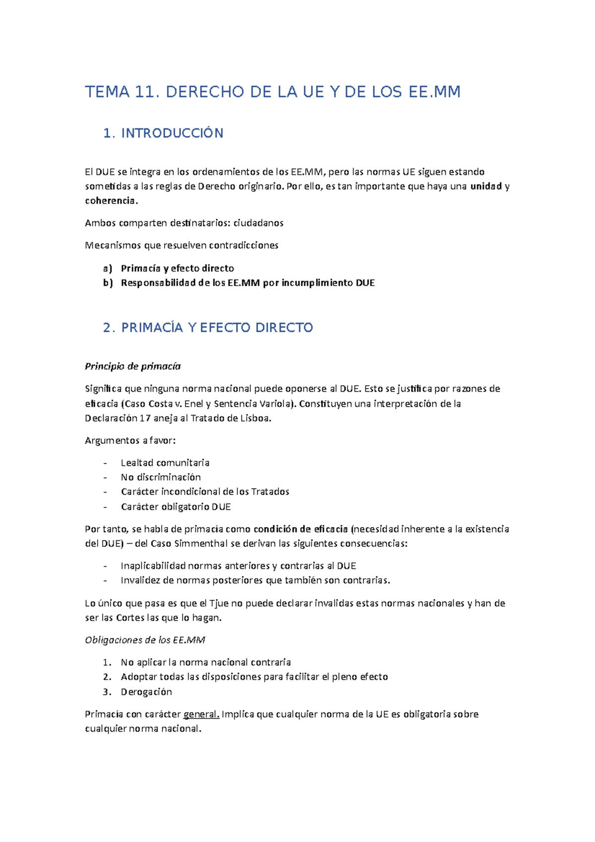 Tema 11 Instituciones de la Unión Europea - TEMA 11. DERECHO DE LA UE Y ...