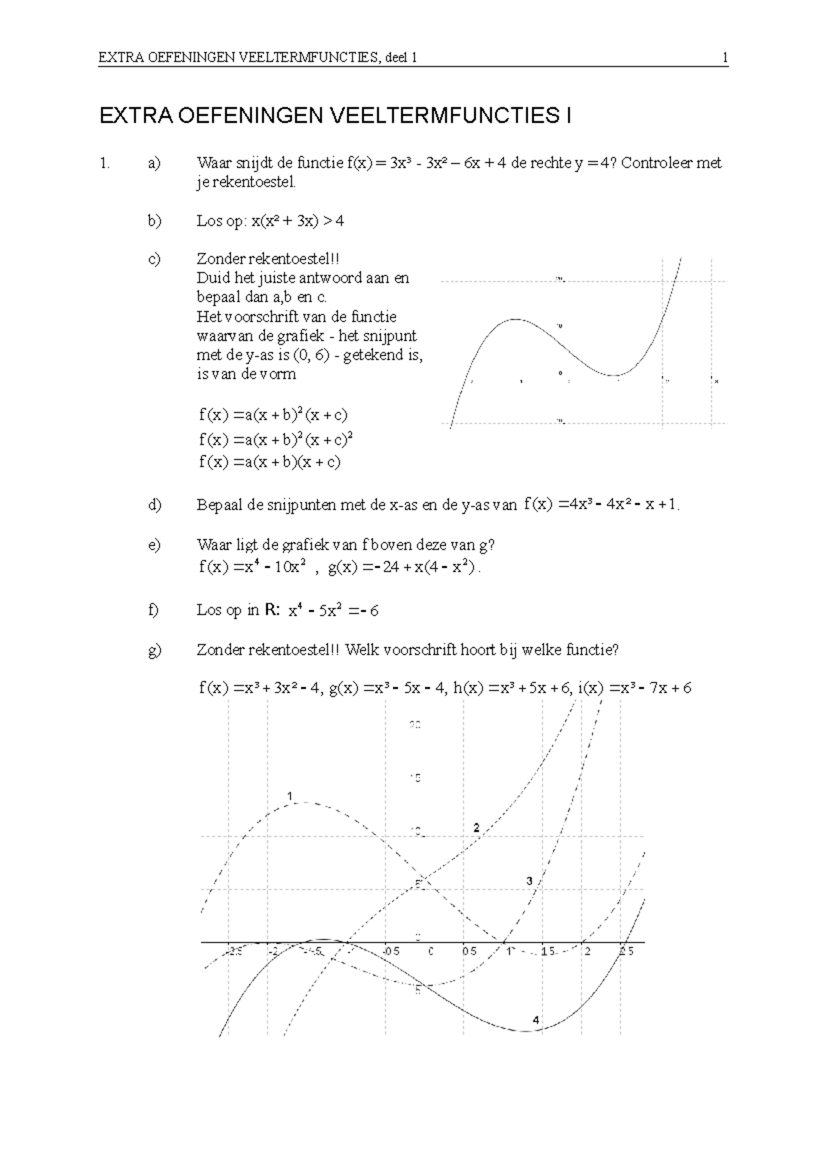 Extra Oefeningen Veeltermfuncties - EXTRA OEFENINGEN VEELTERMFUNCTIES ...