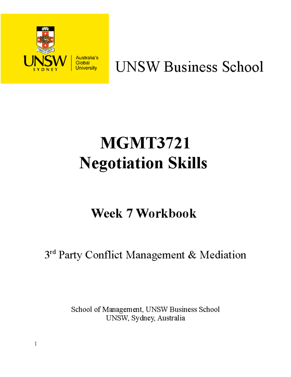 W7 3rd Party Negotiation Workbook - MGMT Negotiation Skills Week 7 ...