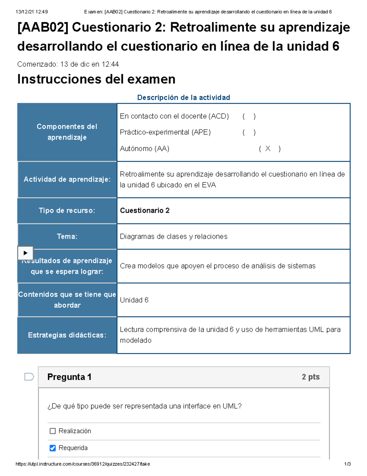 Examen [AAB02] Cuestionario 2 Retroalimente Su Aprendizaje ...