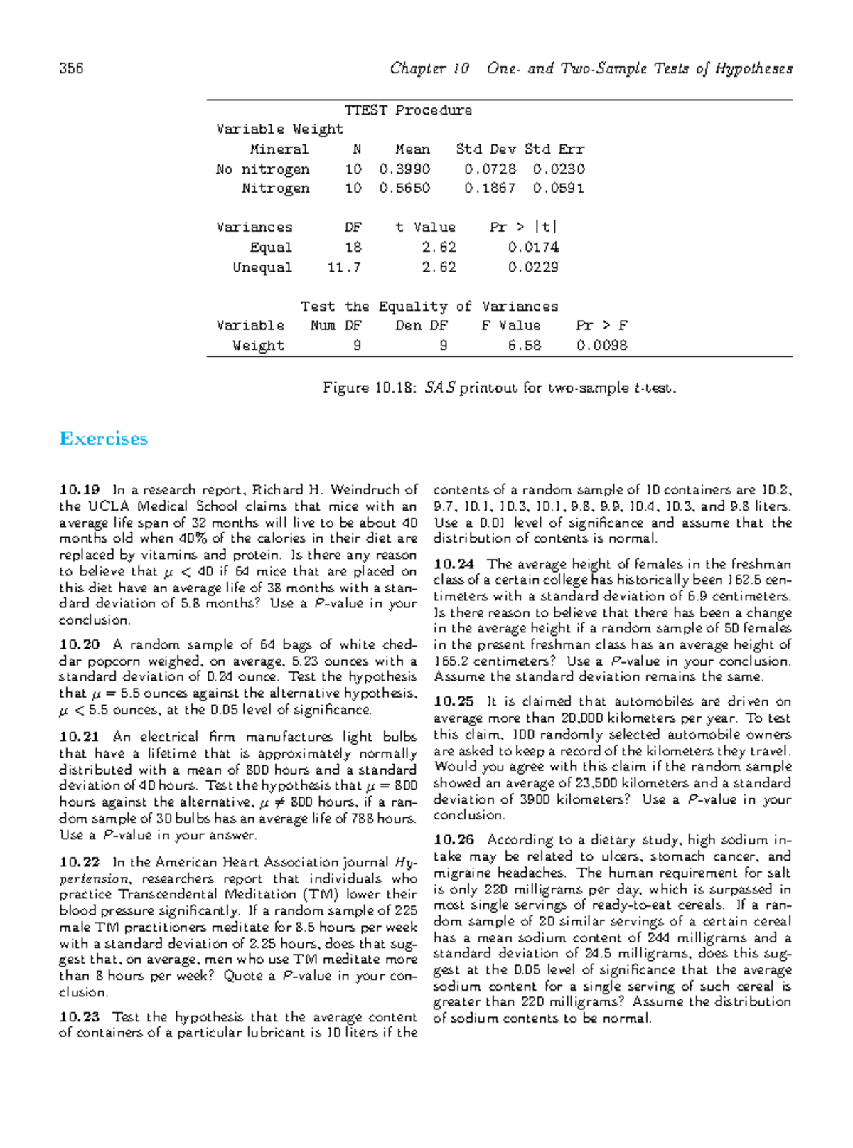 Probability and Statistics for Engineers-377-399 - / / 356 Chapter 10 ...