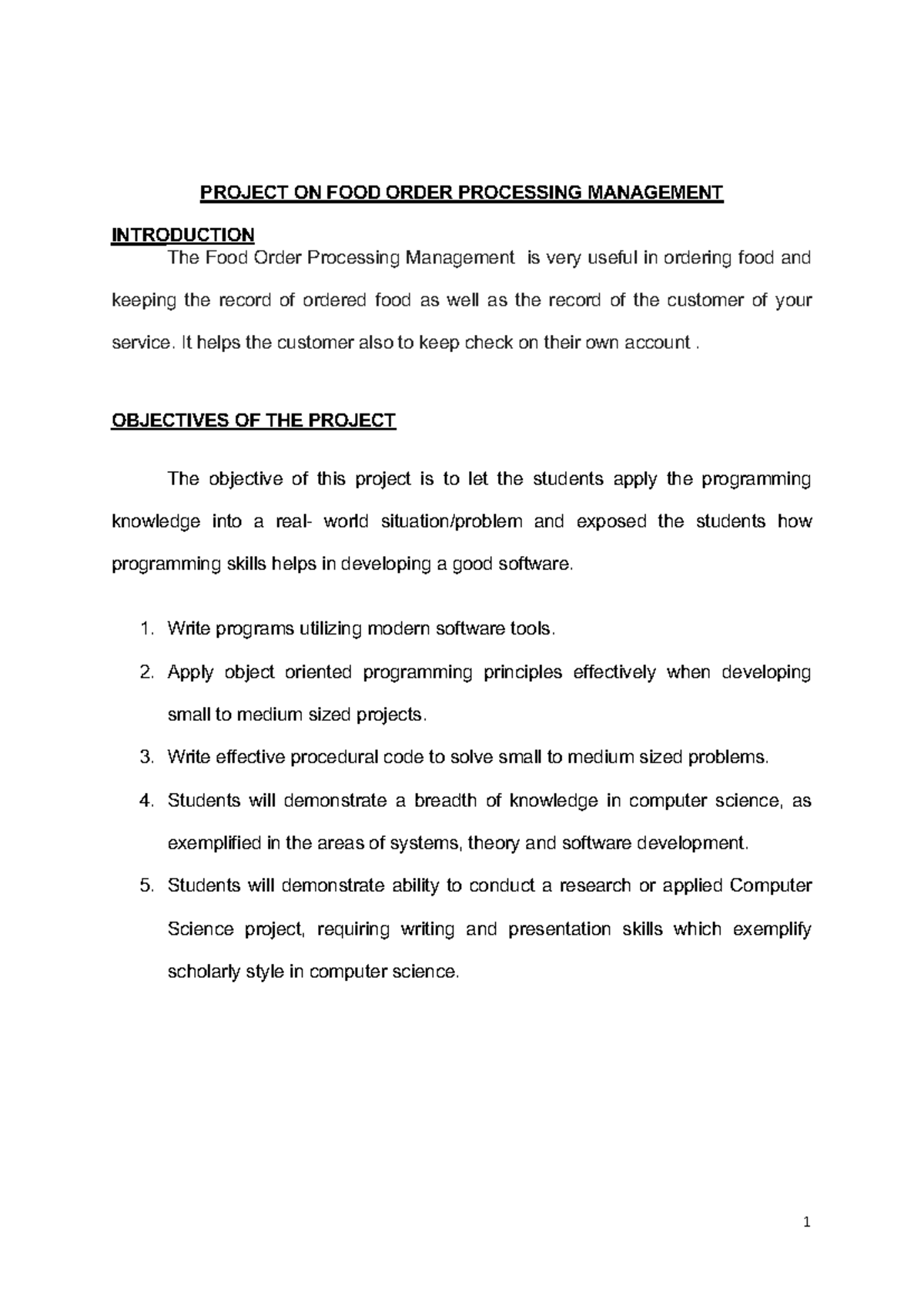 FOOD Order Processing Management - It helps the customer also to keep ...