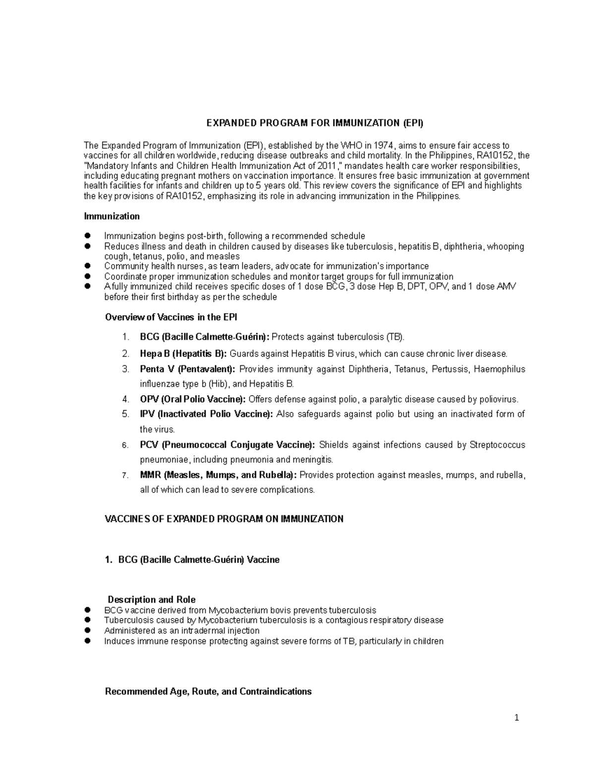 Reviewer for environmental science - EXPANDED PROGRAM FOR IMMUNIZATION ...