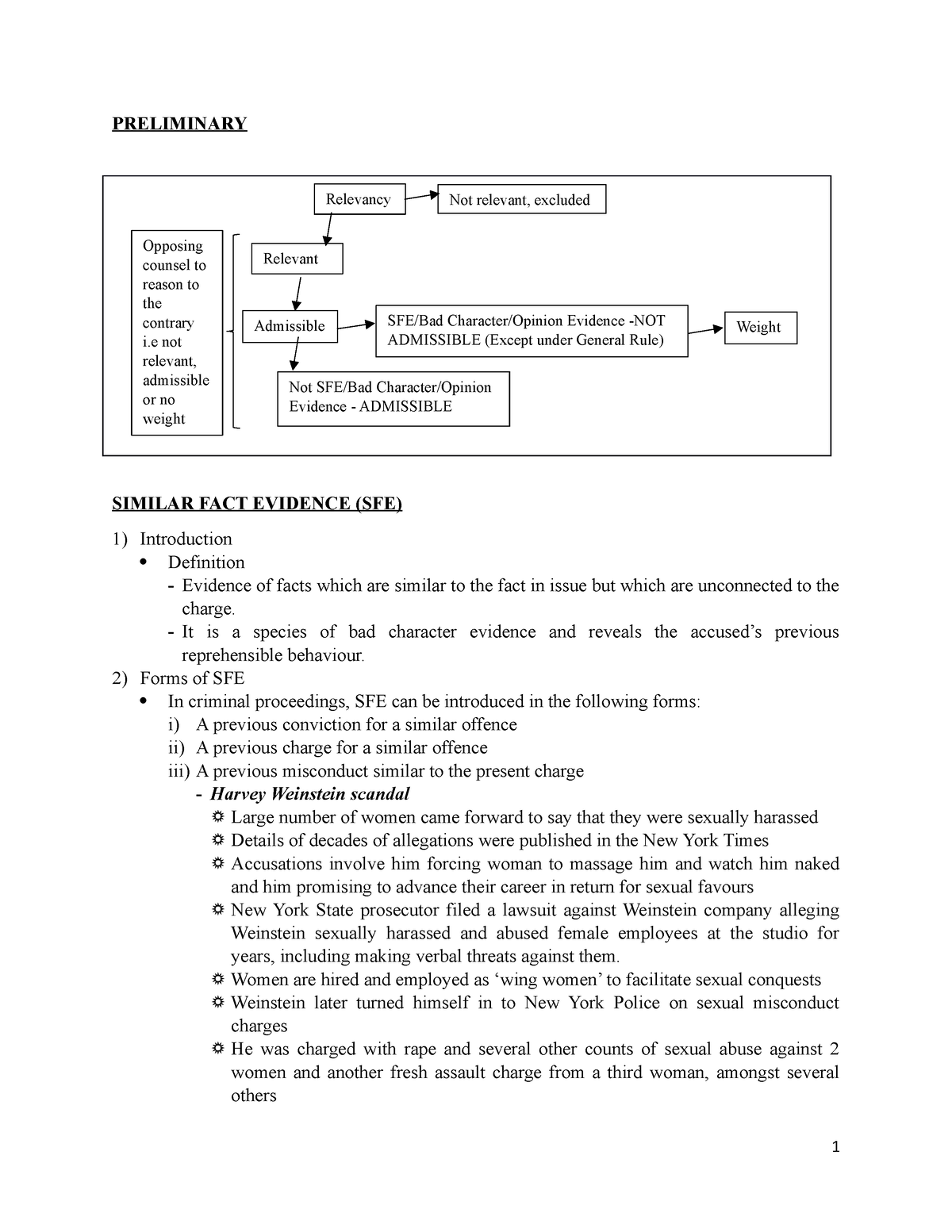 SFE - SFE - Law Of Evidence II - MMU - Studocu