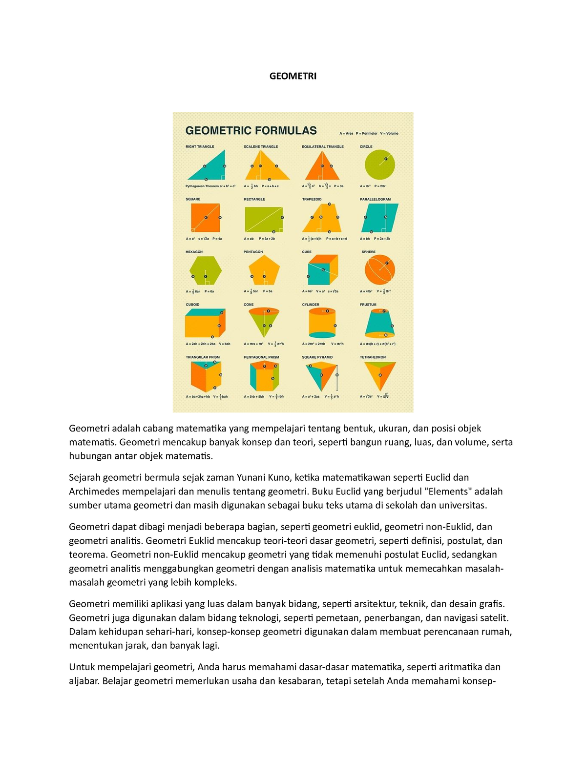 Geometri - Materi Mengenai Sejarah Matematika - GEOMETRI Geometri ...