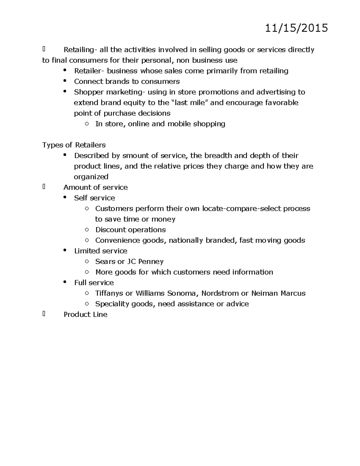 Types of Retailers and Retailing Trends Studocu