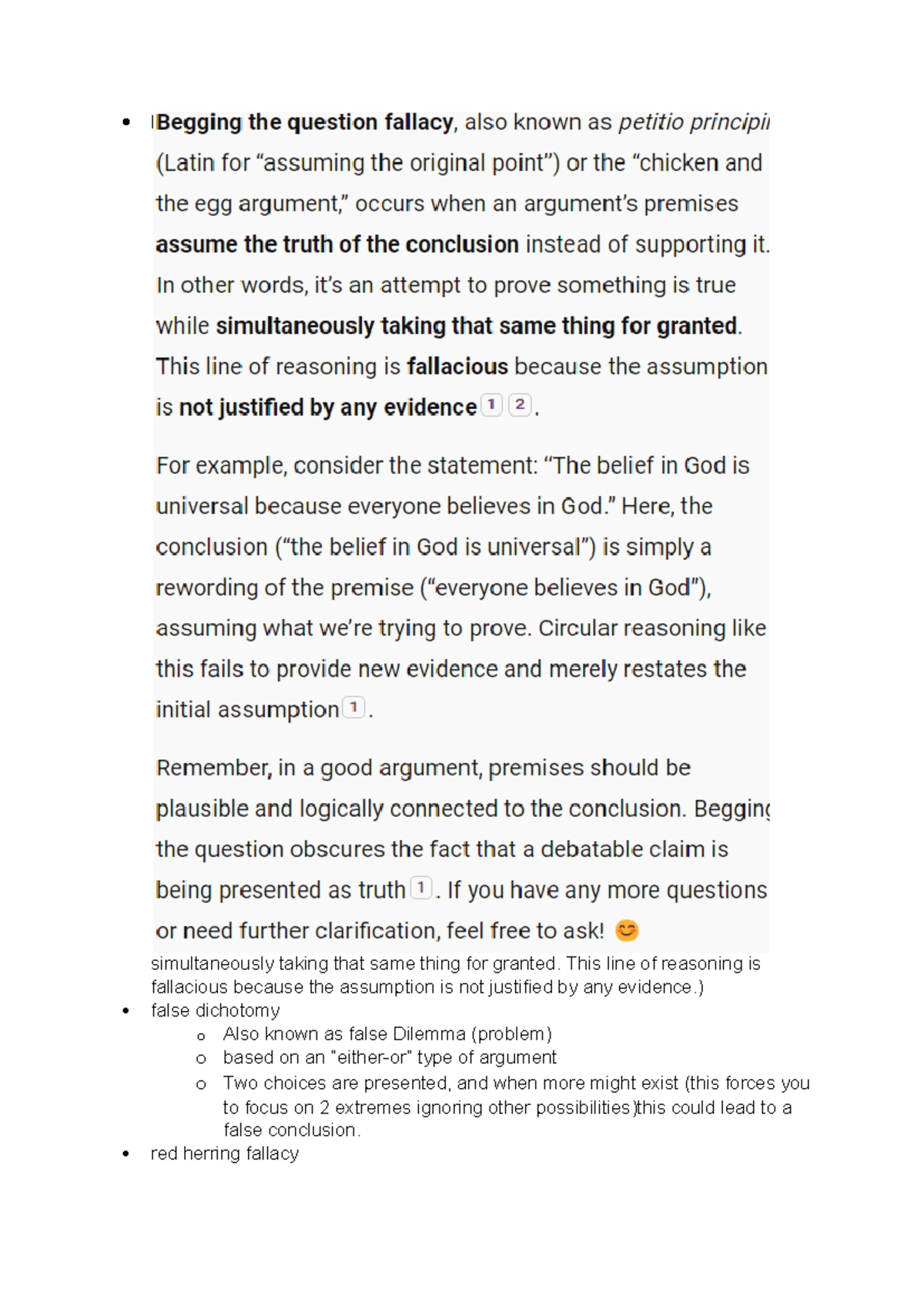 Fallacies - These are notes I personally made on this section ...