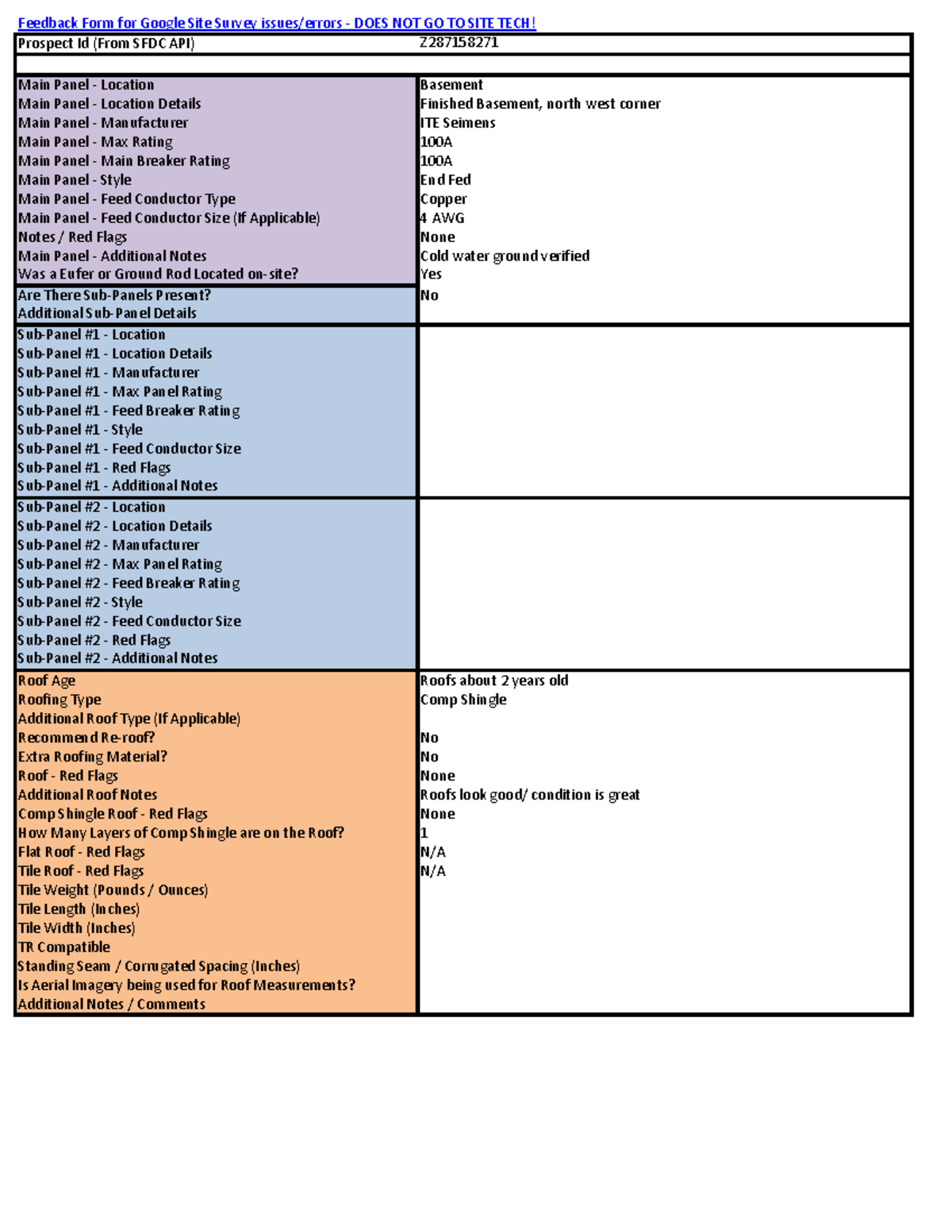 Site Survey Export 711R-174DAVI - Feedback Form for Google Site Survey ...