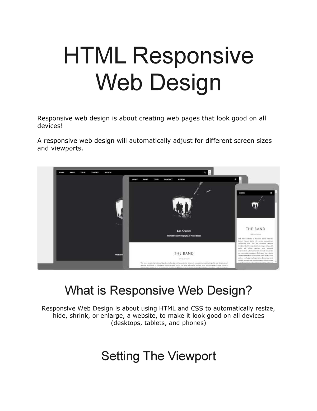 HTML Responsive Web Design - HTML Responsive Web Design Responsive Web ...