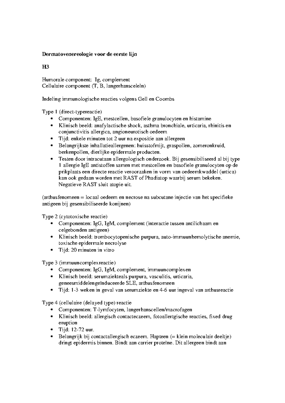 Dermatovenereologie Samenvatting H4,7,8,10,11,12,26 ...