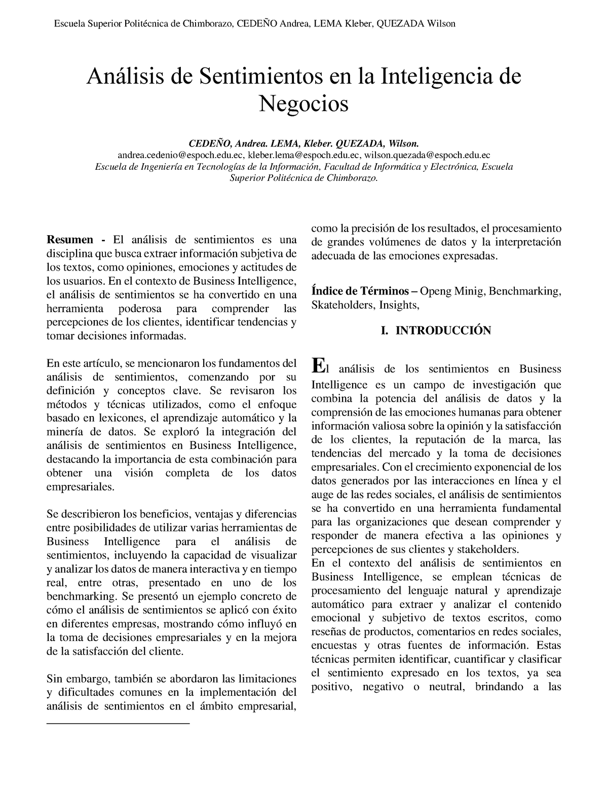 An Lisis De Sentimientos En El Contexto De Business Intelligence El An Lisis De Sentimientos