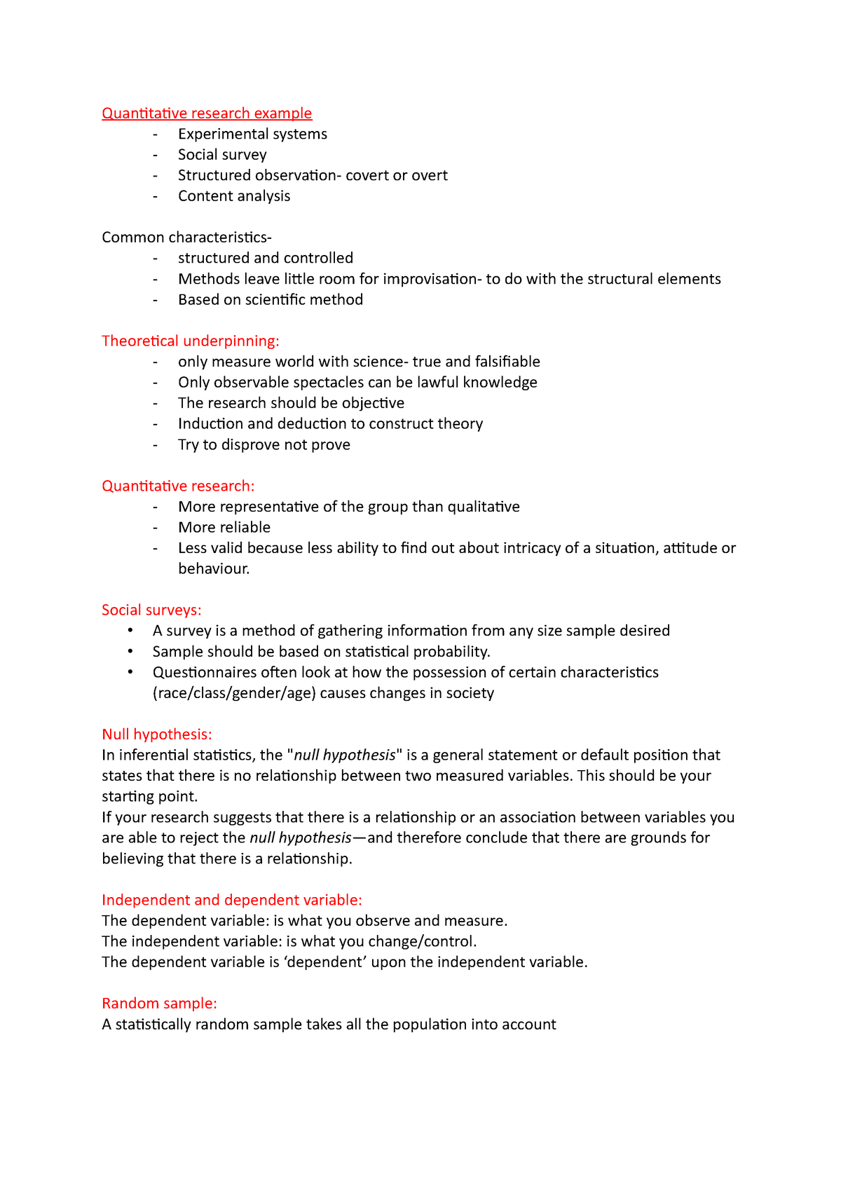 a short note on quantitative research