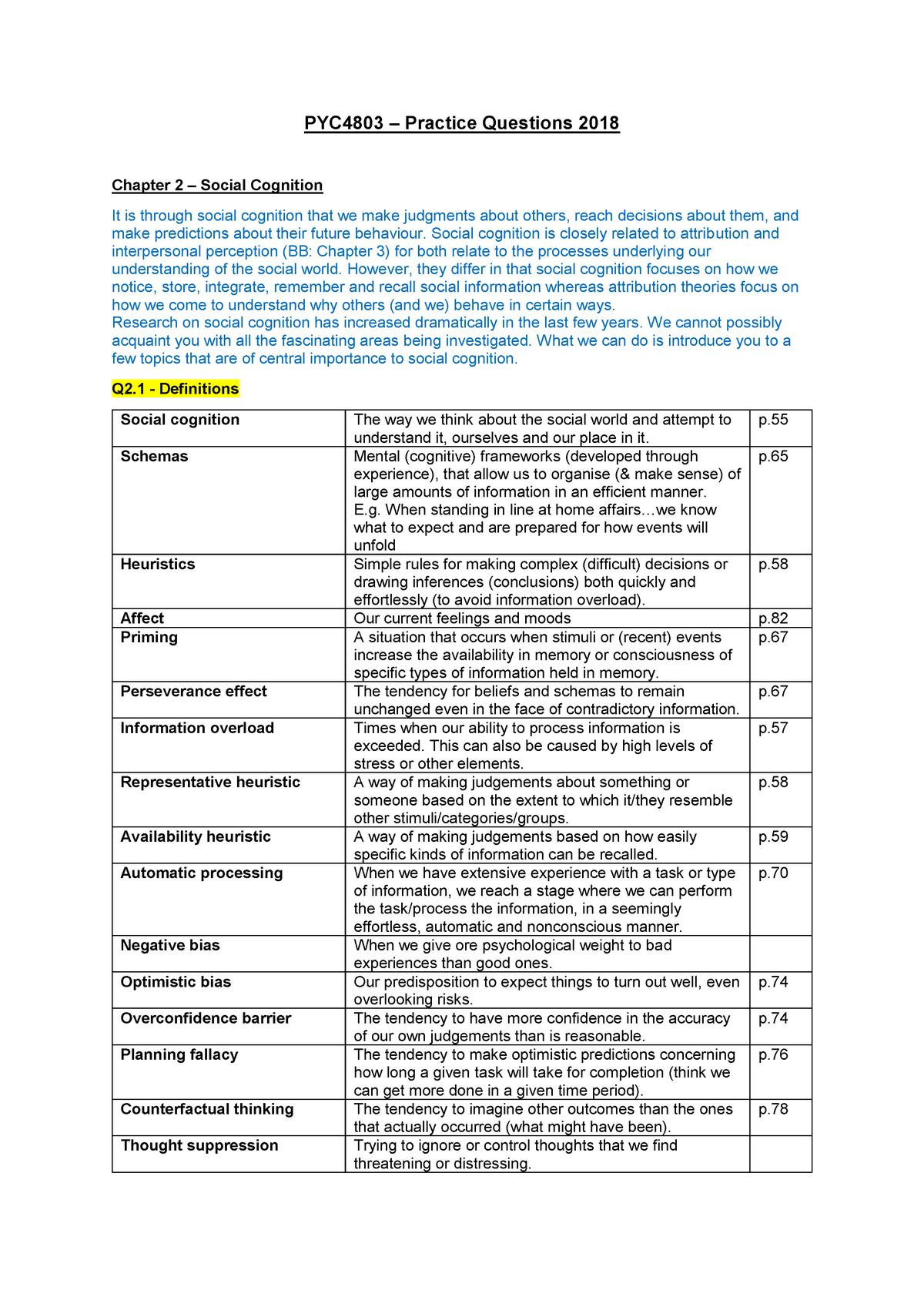 PYC4803 - Practice questions 2018 - Warning: TT: undefined function: 32 Sns-Brigh10