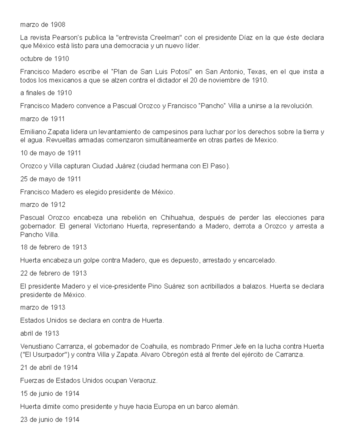 Linea Del Tiempo Revolucion 481 Marzo De 1908 La Revista Pearsons Publica La Entrevista 5369