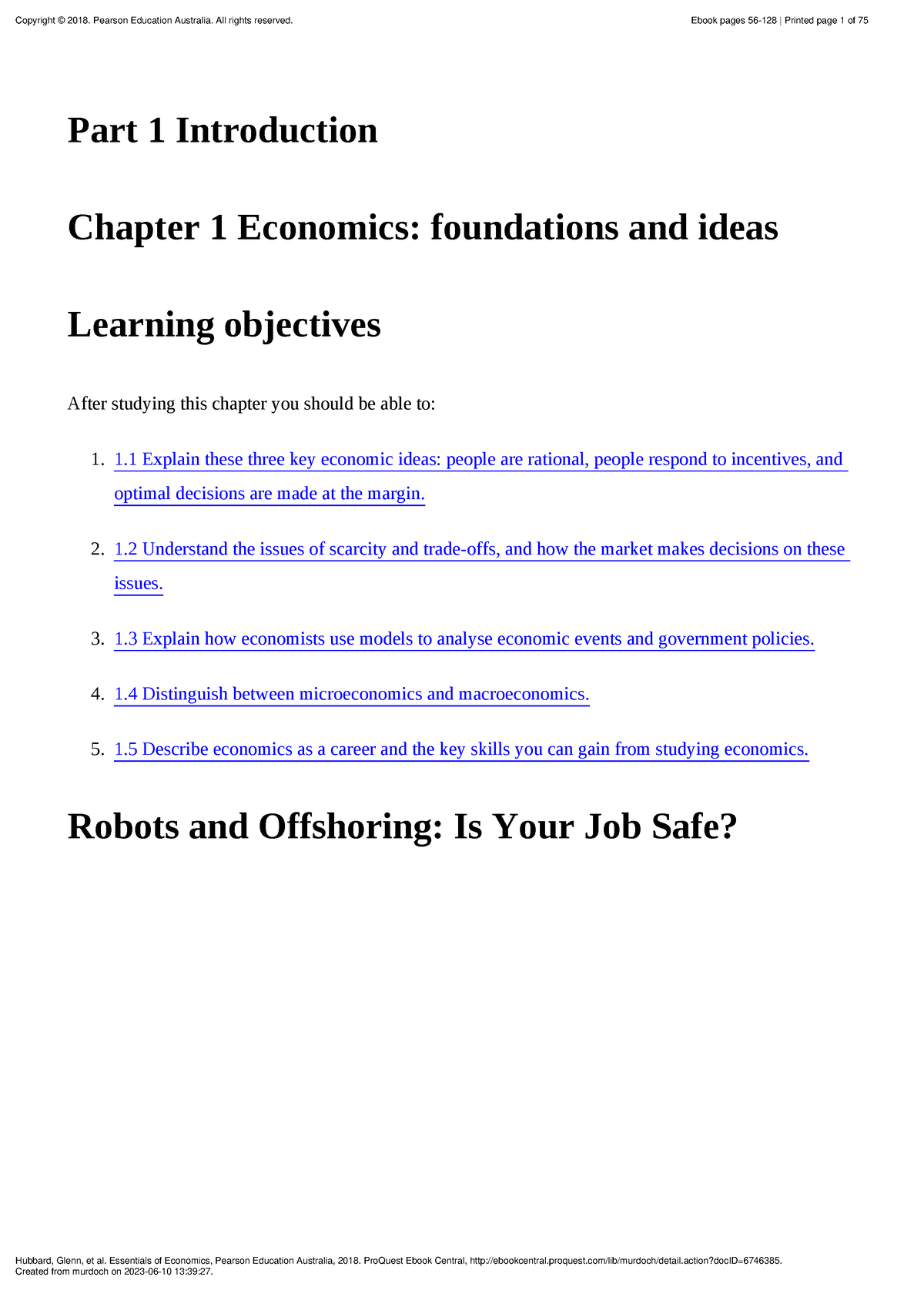 Chapter 1 - Summary Essentials of Economics - Chapter 1 Economics is used  to answer questions such - Studocu
