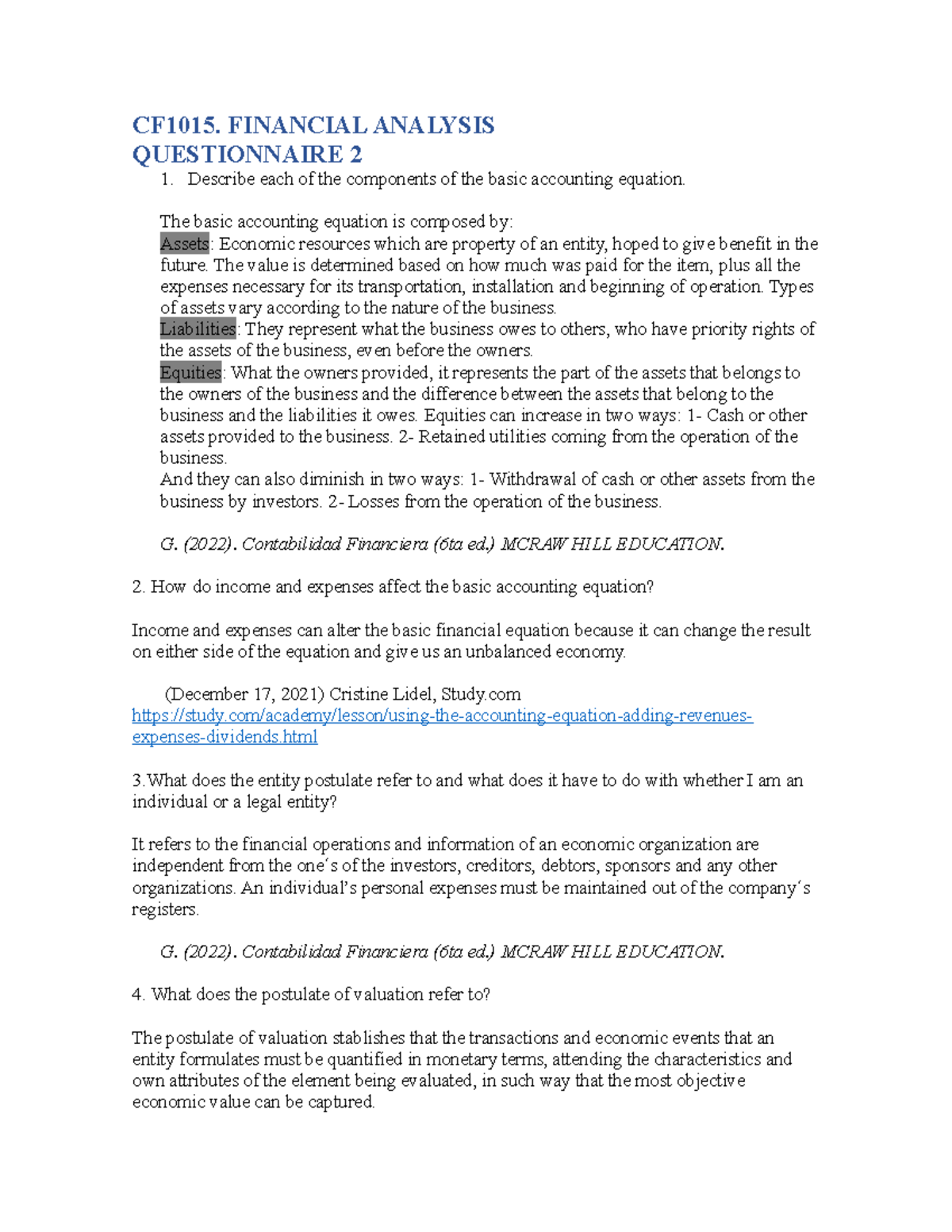 Questionnaire 2 v4 19072022-3 - CF1015. FINANCIAL ANALYSIS ...