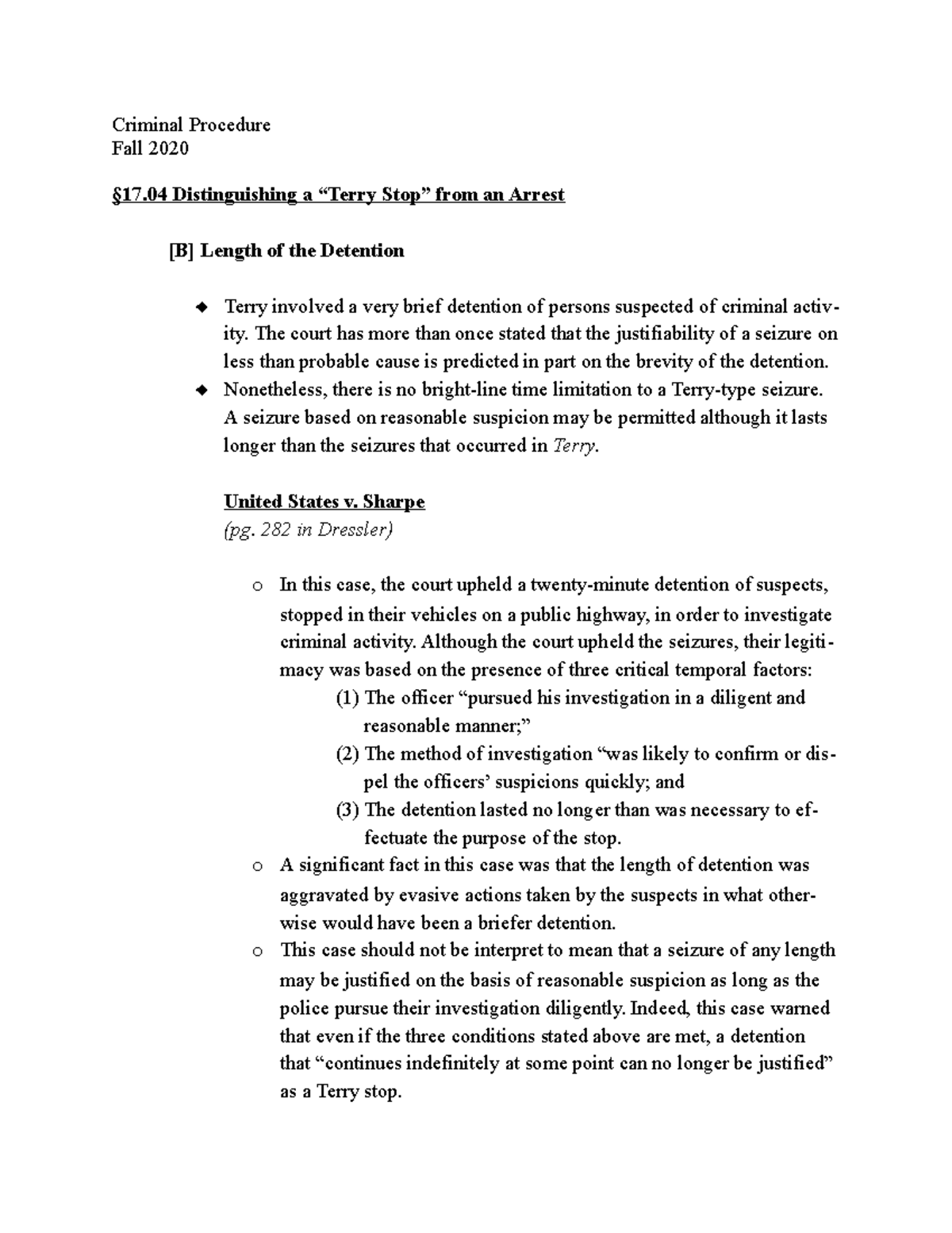 Distinguishing a “Terry Stop” from an Arrest - The court has more than ...