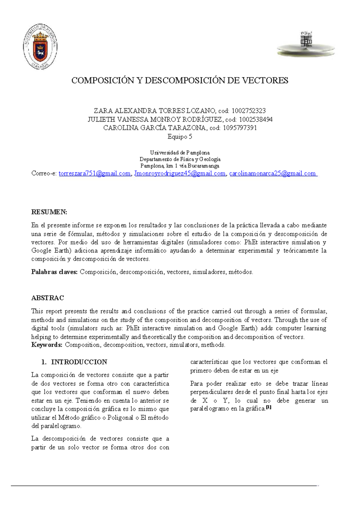 Lab 3 Composicion Y Descomposicion De Vectores Compressed Compress