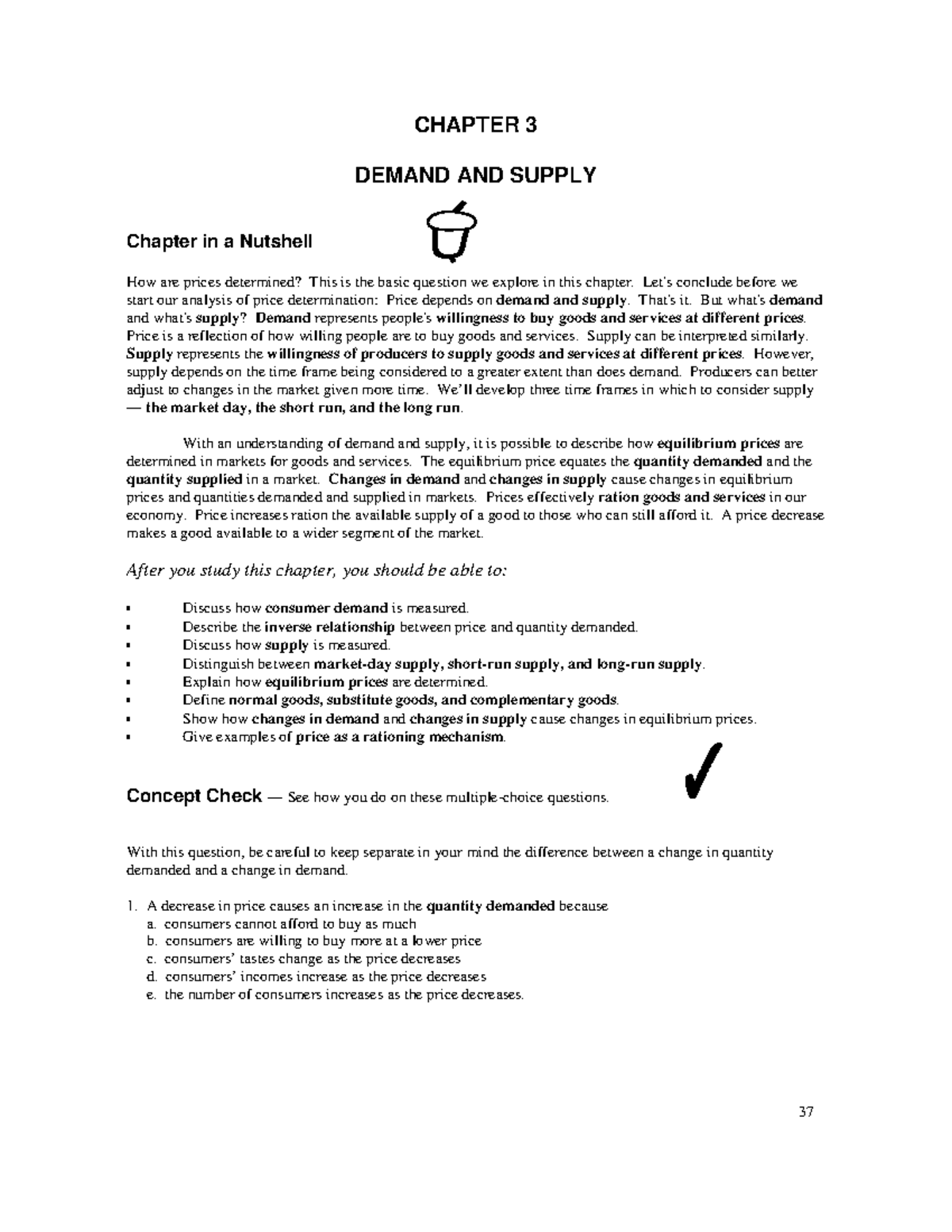 Ch.3 D&S - Lecture notes 2 - 37 CHAPTER 3 DEMAND AND SUPPLY Chapter in ...