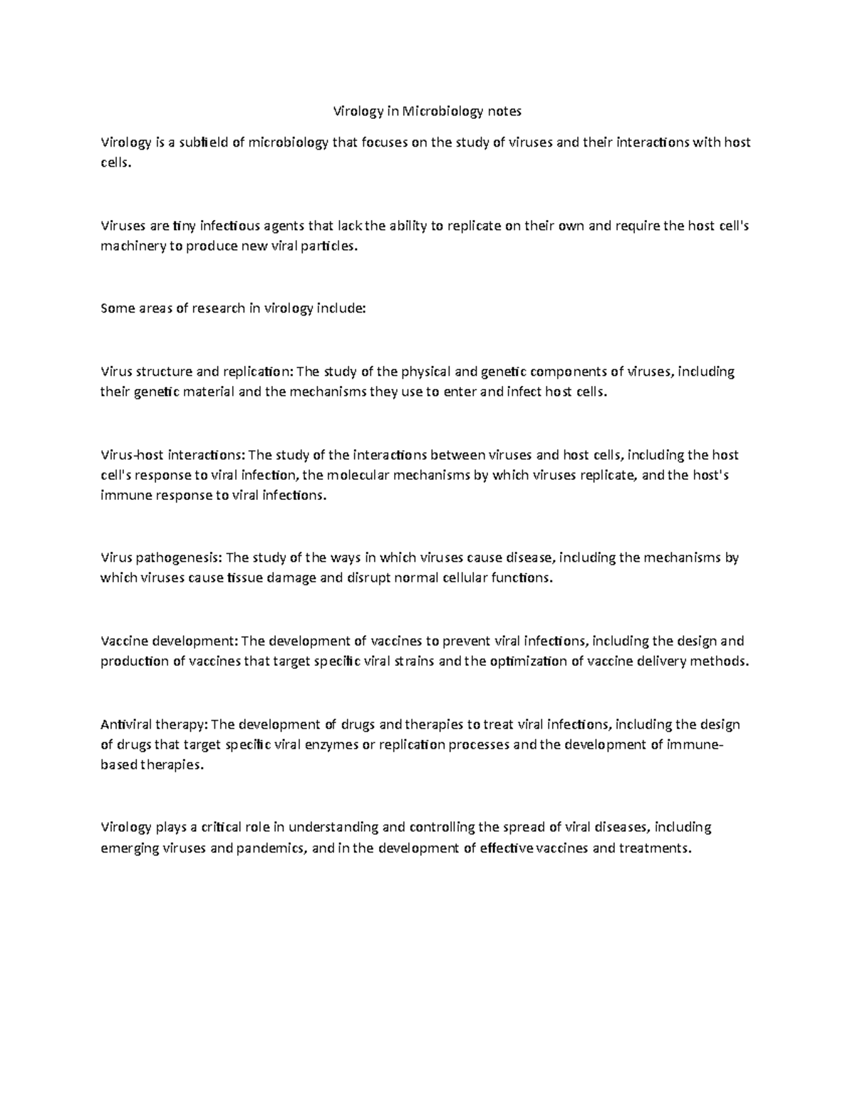 Virology In Microbiology Notes Virology Is A Subfield Of Microbiology