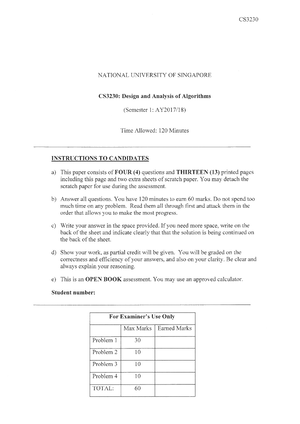 Pa2 solution - Solutions for CS3230 programming assignment 2 November ...