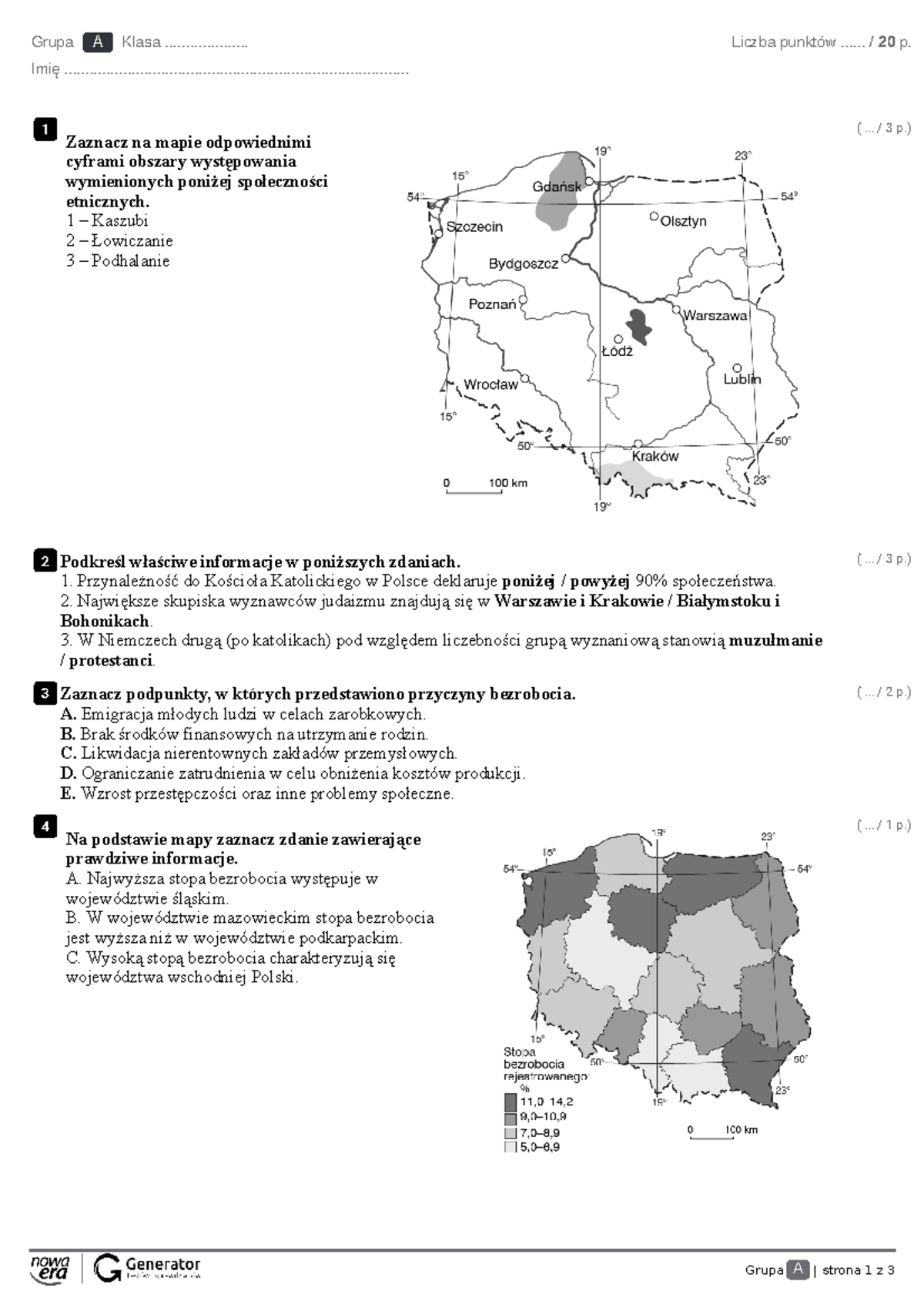 Ludność I Urbanizacja W Polsce Sprawdzian Klasa 7 Pdf Rozdział 2. Ludność i urbanizacja w Polsce cz.2 (t.7-10) Zadania